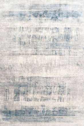 Kukoon Silver Grey Blue Distressed Abstract Rug in Light Grey | Size: 200 cm x 290 cm