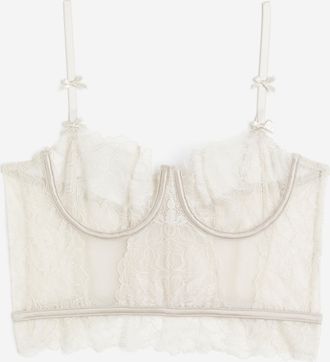 H&M Unwattiertes Bustier aus Spitze - Brown