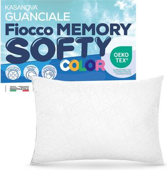 KASANOVA Cuscino guanciale fiocco memory Softy bianco