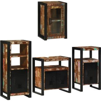 vidaXL Juego De Muebles De Ba&ntilde;o 4 Pcs Madera Reciclada Maciza Vidaxl