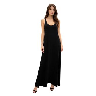 Simona Corsellini Gowns, female, Black, Size: XL Abito lungo in satin con fibia sul dietro