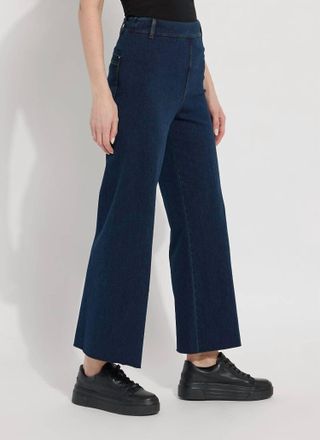 Lyss&eacute; Erin High Waist Wide Leg Denim Pants In Indigo
