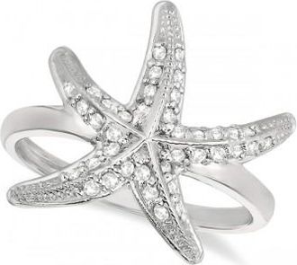 Allurez Diamond Starfish Ring 14k White Gold (0.34ct)