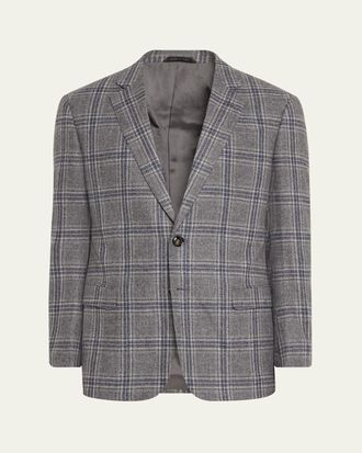 Giorgio Armani Mens Soft Plaid Sport Coat