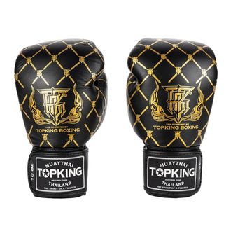 OEM Guantoni Da Boxe Muay Thai Top King Chain Da 16 Oz, Neri/oro