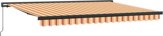 vidaXL Toldo Retr&aacute;ctil Amarillo Y Naranja 400 X 300 Cm Lona Y Aluminio Vidaxl