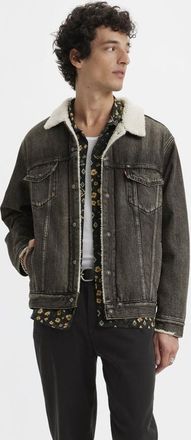 Levi's Trucker Jacket de fit holgado Sherpa - Hombre - L - Negro / Salt Lake Sherpa