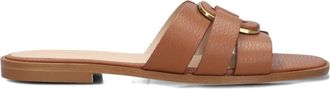 Stefano Lauran Leren Slippers met Puntneus - Dames - Sandalen - Bruin - 40 EU - Leer - Schoenen