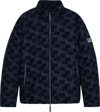 Emporio Armani Bomber in velluto con monogramma - - Jackets - Uomo - Multicolore - XL