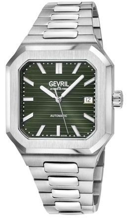 Gevril Group Mens Grand Concourse SS Case, Green Dial, 316L Stainless Steel Watch