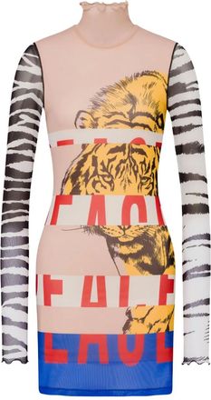 Moschino Abito corto con stampa - Nero