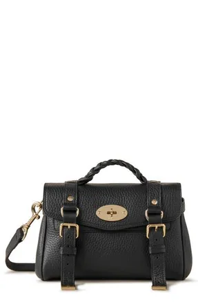 Mulberry Mini Alexa Leather Satchel in Black at Nordstrom