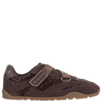 Pinko Brown Yulia 03 Sequined Sneakers