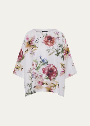 Eskandar A-Line Scoop Neck Top - Mid Plus Length