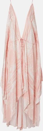 Balmain Printed asymmetric maxi dress