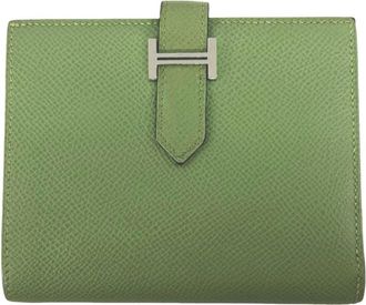 Herm&egrave;s Green Epsom Leather Wallet (Bi-Fold) (Pre-Owned)