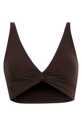 Free People FP Movement Never Better Twist Front Sports Bra in Chocolate at Nordstrom, Size X-Small Regular