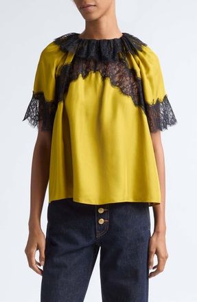 Ulla Johnson Nina Silk Top in Citrine at Nordstrom, Size 12