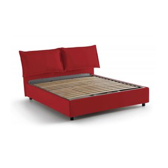 Dmora Talamo Italia - Cama Matrimonial Maddalena, Cama Contenedor Con Revestimiento De Tela, 100% Made In Italy, Apertura Frontal, Adecuado Para Colch&oacute;n Cm 