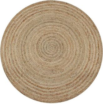 vidaXL Alfombra Redonda De Yute Trenzado 150 Cm Vidaxl