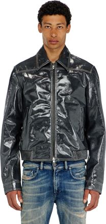 Diesel Patent-leather jacket - Leather jackets - Man - Grey