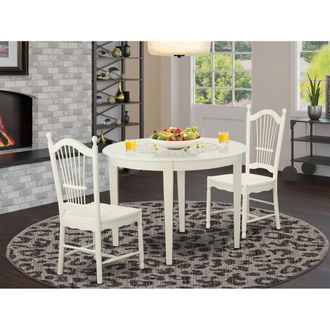 East West Furniture 3 Pc Kitchen nook Dining set-Table and 2 Dining Chairs