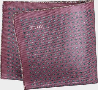 Eton Men & apos;s Double-Face Medallion to Paisley Silk Pocket Square