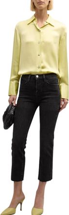 Frame Denim High Straight Released Hem Jeans In Hutchinson