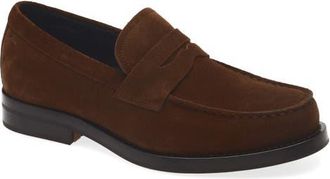 BOSS Dressletic Suede Penny Loafer in Dark Brown at Nordstrom, Size 10.5Us