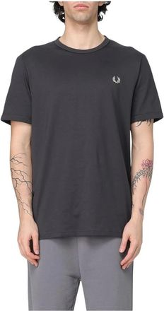 Fred Perry Heren, Tops, Zwart, Maat: L Katoen