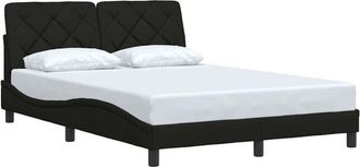 vidaXL Estructura De Cama Sin Colch&oacute;n Tela Negro 120x200 Cm Vidaxl