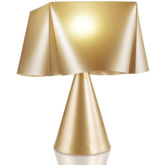 Linea Zero L&aacute;mpara De Mesa Cono Oro Nuevo En Pl&aacute;stico Cm. 28x32h