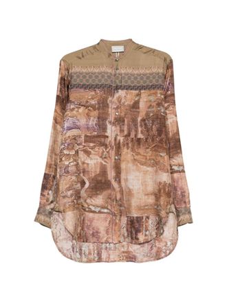 Pierre-Louis Mascia Pierre Louis Mascia Womens Printed Silk Shirt