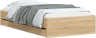 vidaXL Bed Frame with Drawers without Mattress Sonoma Oak 90x190 cm Single vidaXL