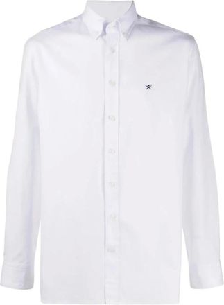 Hackett Overhemden, Heren, Wit, L, Button-Down Logo Shirt