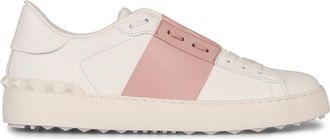 Valentino Garavani Schoenen, Dames, Wit, 39 EU, Leer, Studded Leren Lage Sneakers