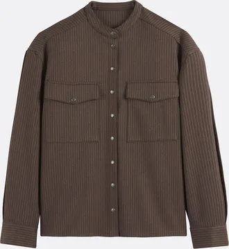 La Redoute Collections Gestreept overhemd met mao-kraag en lange mouwen