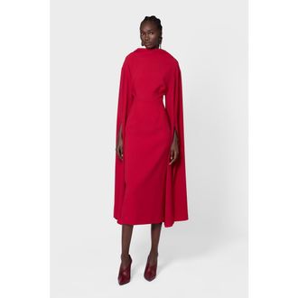 Roksanda Ilincic Nour Crepe Caped Midi Dress in Amaranthus at Nordstrom, Size 2