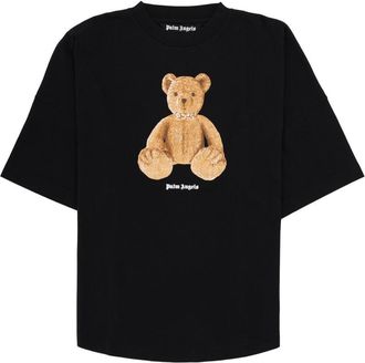 Palm Angels Brown Teddy Bear Cotton Graphic Print T-Shirt