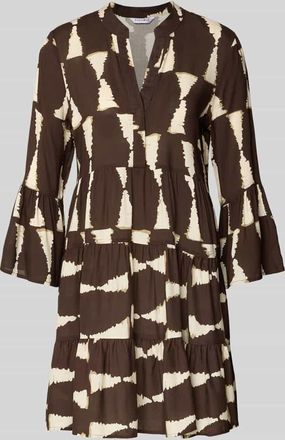 Zabaione Minikleid aus Viskose mit 3/4-Arm Modell Me44lody in Hellbraun, Gr&ouml;&szlig;e XXL