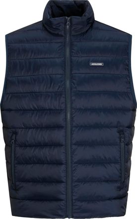 Jack & Jones Steppweste JACK & JONES JJLOUIS LIGHT BODYWARMER COLLAR, Herren, Gr. XS, navy blazer, Web, Obermaterial: 100% Polyester, unifarben, regular fit normal