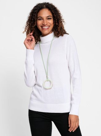 Casual Looks Rollkragenpullover CASUAL LOOKS Pullover, Damen, Gr. 36, beige (ecru), 100% Baumwolle, Pullover Rollkragenpullover