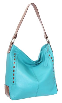 Nino Bossi Everyday Leather Hobo Bag in Turquoise