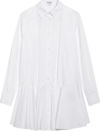 Loewe Vestido Camisero de Popel&iacute;n - Dresses - Mujer - Blanco - 2XS
