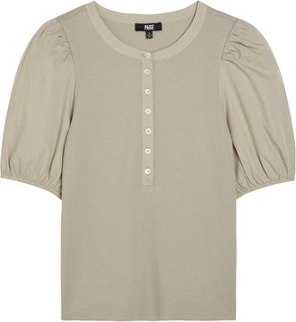 Paige Brandy Stretch-cotton top - Light Green - S (UK8-10 / S)