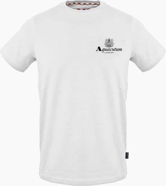 Aquascutum Mens Regular Fit Crew Neck Short Sleeve T-Shirt - White - Size: 2X large