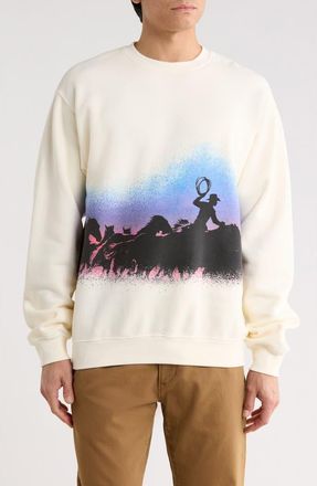 One Of These Days Driftin Back Cotton Graphic Sweatshirt in Bone at Nordstrom, Size Xx-Large