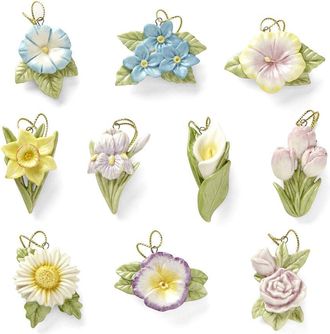 Lenox Celebrate Flowers 10Pc Ornament Set