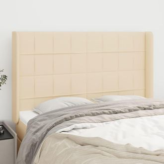vidaXL Cabecero Con Orejas De Tela Color Crema 147x16x118/128 Cm Vidaxl