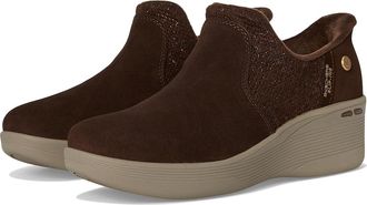 Skechers Pier-Lite - Lovely Autumn Martha Stewart- Hands Free Slip-Ins Womens Boots Chocolate : 9 B - Medium, Rubber